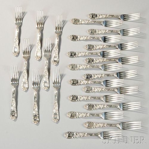 Twenty-four Tiffany & Co. "Chrysanthemum" Pattern Luncheon Forks