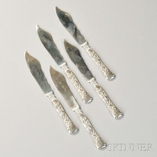 Five Tiffany & Co. "Vine" Pattern Fish Knives
