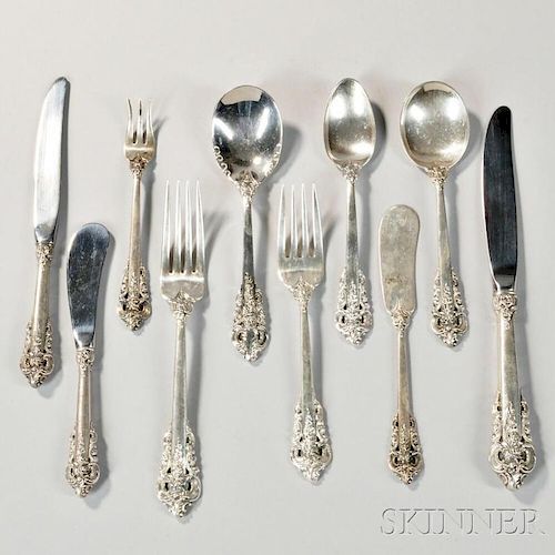 Fifty-two Pieces of Wallace "Grand Baroque" Sterling Silver Flatware