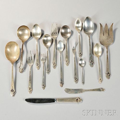 Frank Smith "Woodlily" Pattern Sterling Silver Flatware Service