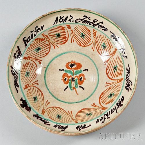 Continental Tin-glazed Redware Charger