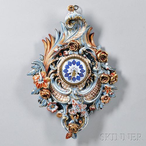 French Faience Wall Clock