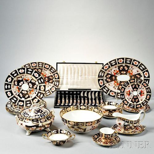 Forty-four Pieces of Royal Crown Derby Imari Pattern Porcelain