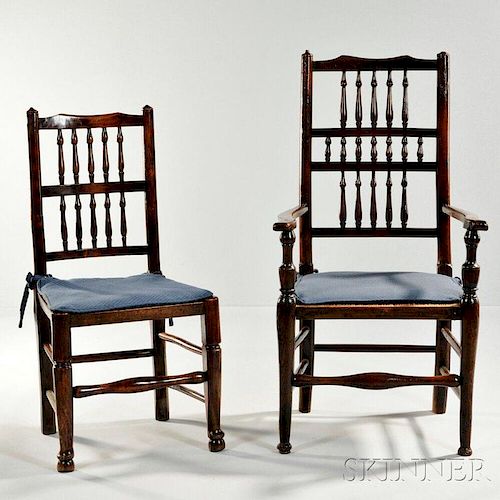 Eight Victorian Elmwood Dining Chairs