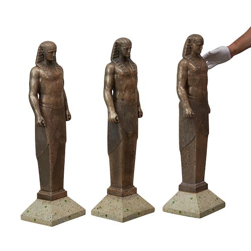 3 Egyptian Style Bronze Sculptures