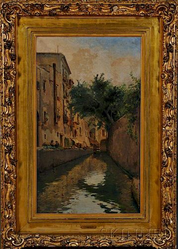 Gaetano Capone (American, 1845-1920)      A Quiet Canal