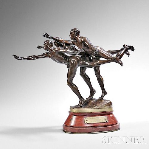 Alfred Boucher (French, 1850-1934)       Bronze Group The Athletes
