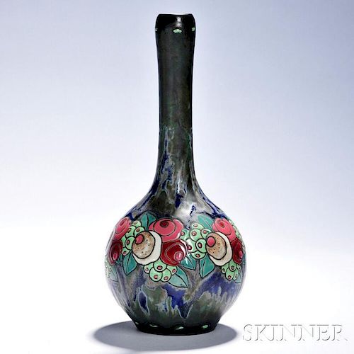 Boch Freres Gres Keramis Bottle-shaped Vase,
