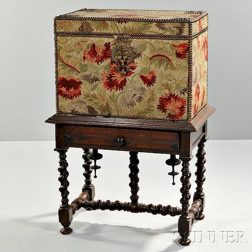 Dutch Needlepoint Chest on Stand