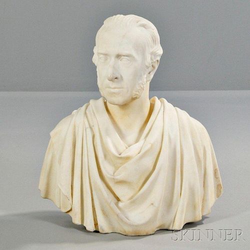 Neoclassical-style Marble Bust of a Man