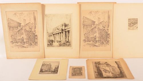 7  Various Architectural Engravings and Prints.