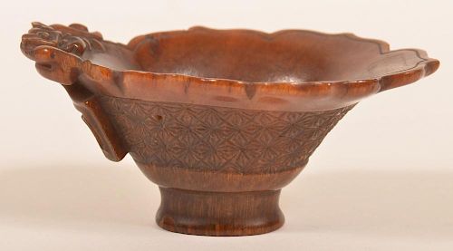 18th Century Rhinoceros Horn Libation Cup.