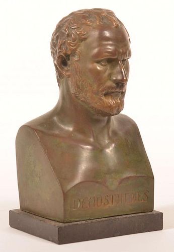 Unsigned Bronze Bust of "Demosthenes".