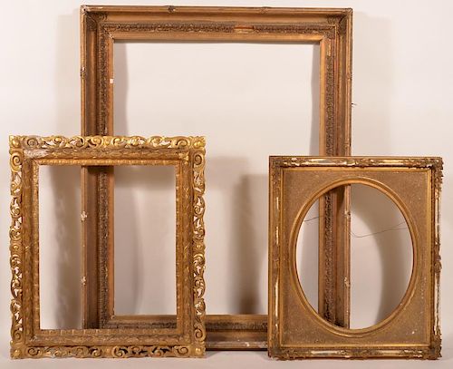 Lot of Three Antique Gilt Frames.