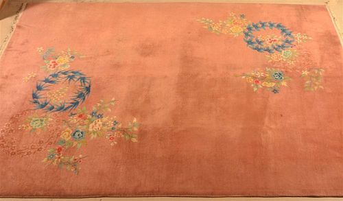 Vintage Chinese Pattern Oriental Room Size Rug.
