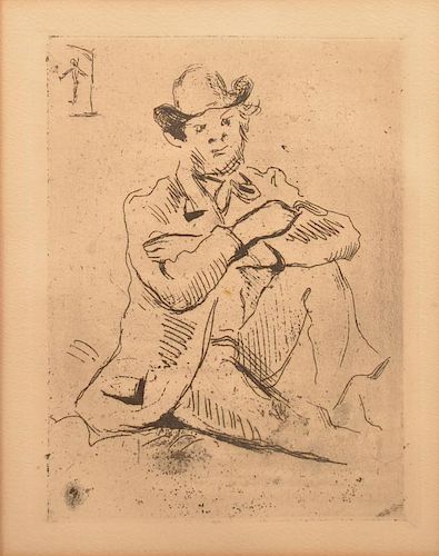 Paul Cezanne Etching of Armand Guillaumin.
