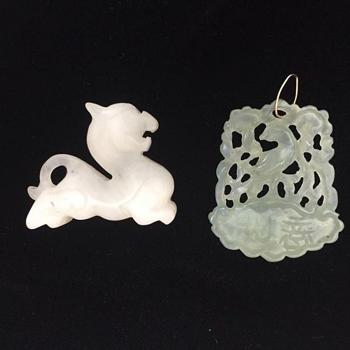 TWO CHINESE ANTIQUE JADE CARVING