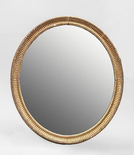George III Style Oval Giltwood Mirror