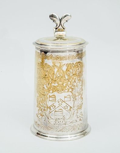 Large Silver-Plated Tankard