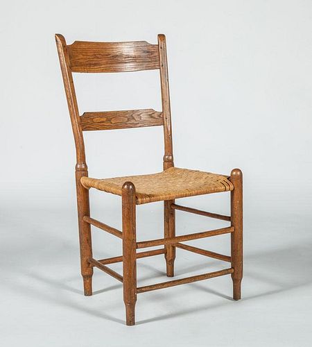 Oak Slat-Back Side Chair