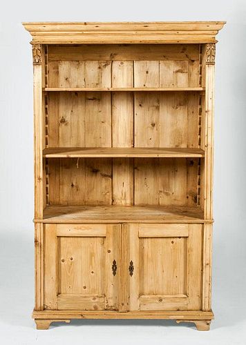 Provincial Carved Pine Bookcase Cabinet