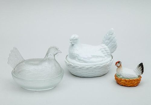 Three Hen-On-Nest Dishes