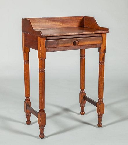 Classical Stained Poplar Single-Drawer Wash Table, Mid-Atlantic States