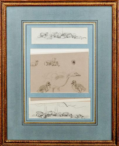 F.W. Keyl (1823-1871): Three Animal Sketches