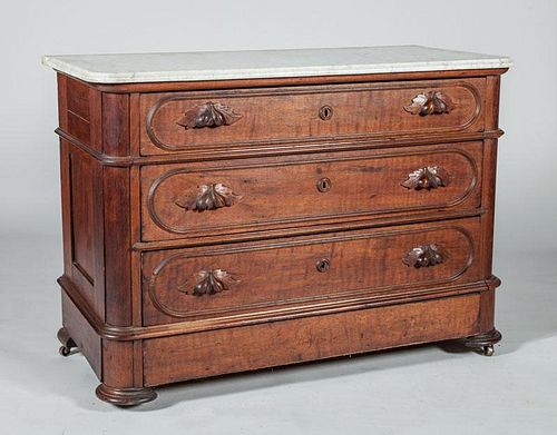 Late Victorian Carved and Stained Oak Commode