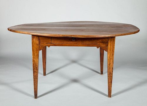 French Provincial Fruitwood Oval Dining Table