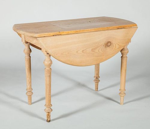 Provincial Pine Oval Drop-Leaf Table, 20th Century