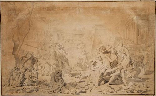 Attributed to Louis-Félix de La Rue (1720-1765): Siege of Troy