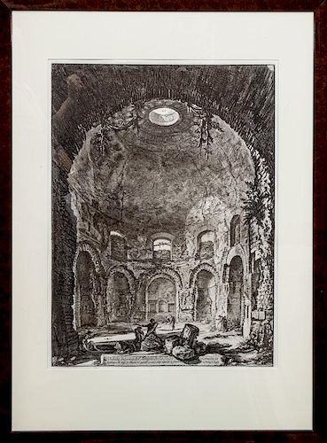 After Giovanni Battista Piranesi (1720-1778): Interior View of the Temple of the Cough