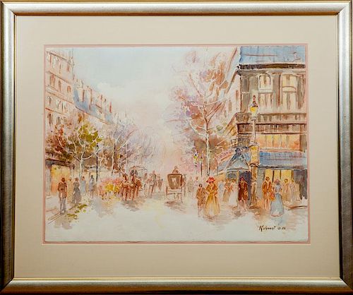 Manfred Kuhnert (b. 1931): Parisian Street Scene; and Parisian Café