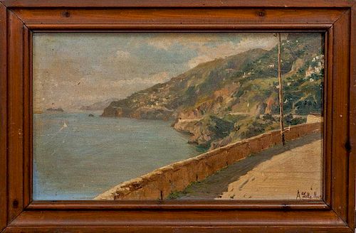 Angelo Della Mura (1867-1922): Roadside in Capri