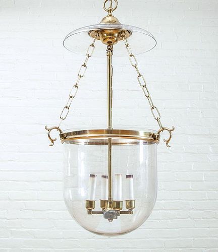 Brass and Glass Bell-Shaped Lantern