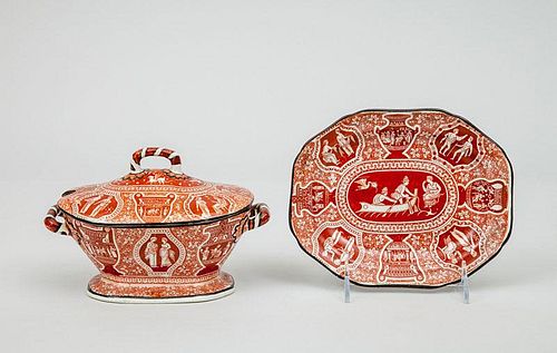 English Pottery Tureen, Cover and Stand