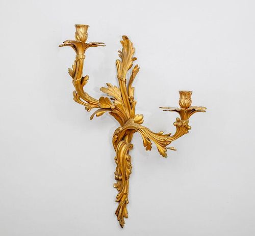 Louis XV Style Gilt-Bronze Two-Light Wall Sconce