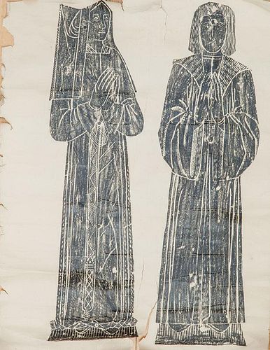 Group of Eight English Brass Tomb Rubbings