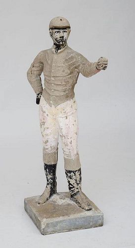 Painted Composition Figure of a Jockey