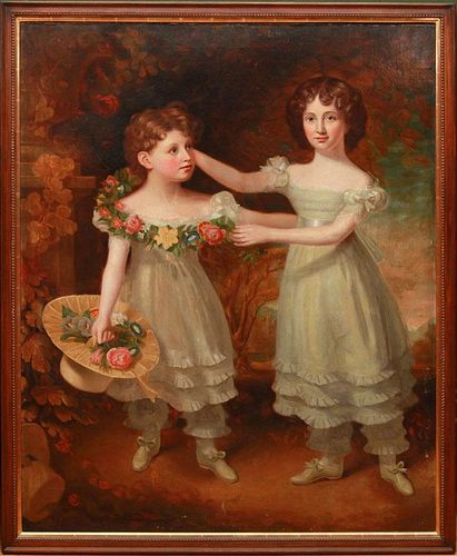 English School: Portrait of Two Young Girls