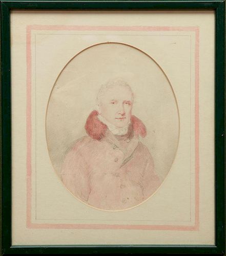 American School: Portrait of a Man in a Fur Collar; Gentleman with a Beard; and Profile of a Gentleman