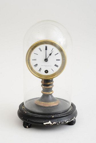 Seth Thomas Sons & Co. Brass, Ebonized and Parcel Giltwood Clock