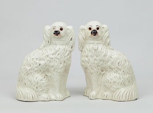 Pair of Staffordshire Pearlware Figures of Spaniels