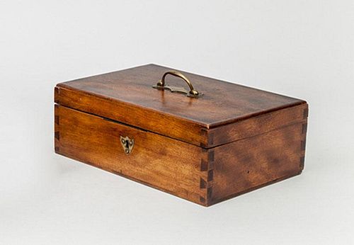 Stained Oak Box and a Burr Walnut Box