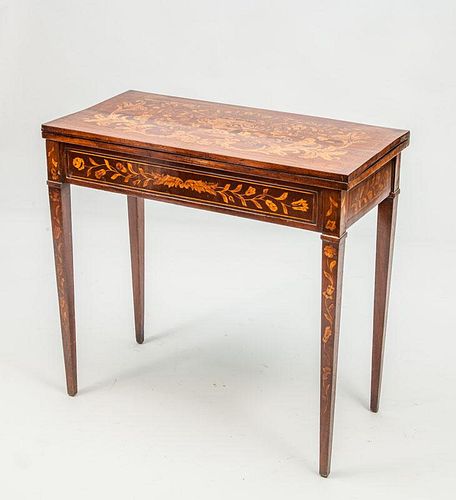 Dutch Neoclassical Mahogany and Fruitwood Marquetry Games Table