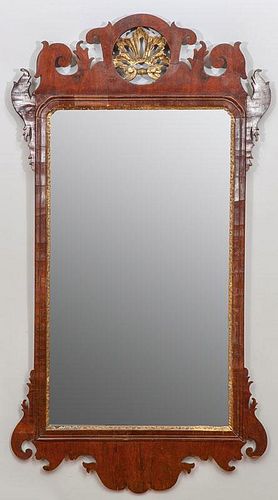 Chippendale Walnut and Parcel-Gilt Mirror