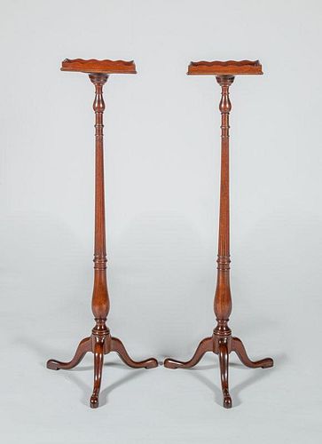 Pair of George III Style Mahogany Candle Stands