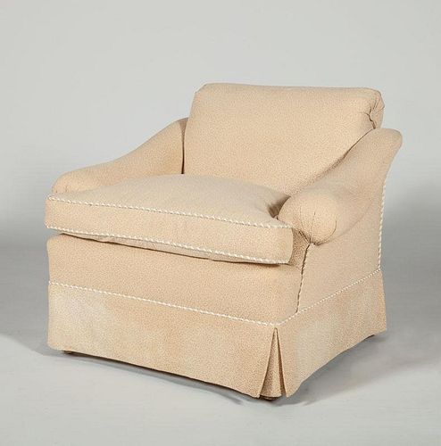 Beige Fabric-Upholstered Armchair