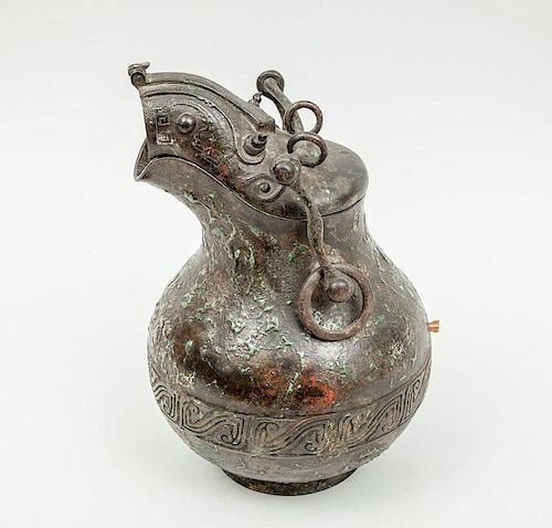 Chinese Archaic Style Bronze Wine Vessel